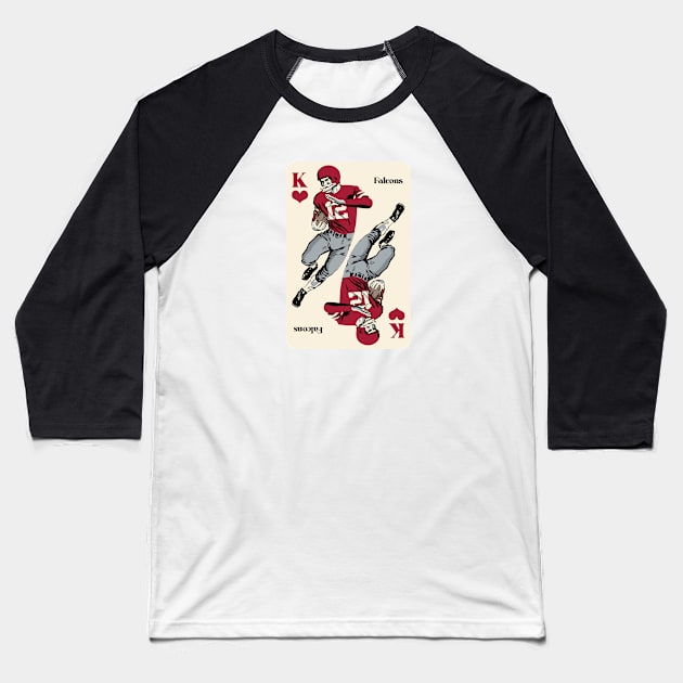 Atlanta Falcons King of Hearts Baseball T-Shirt by Rad Love